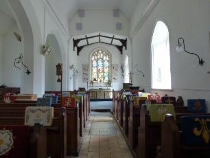 The aisle in Chedgrave Church. 