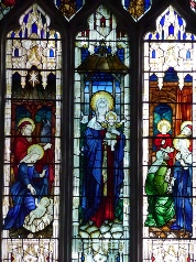 Stained glass in Docking Church. 