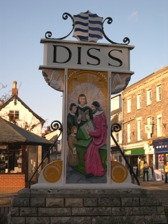 Diss town sign.