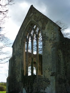 Part of the ruins of Tivetshall St Mary.