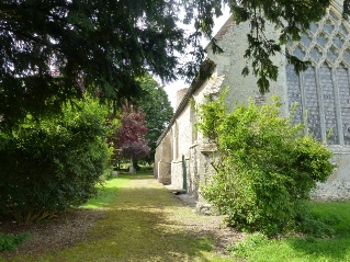 In the grounds of Norton Subcourse church.