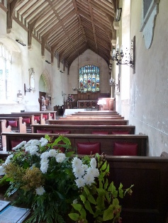 Inside Saxlingham Church.