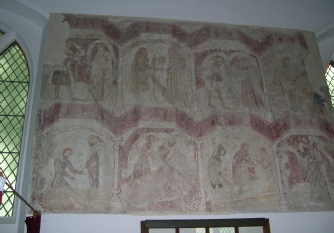 Wall paintings in Wickhampton Church.