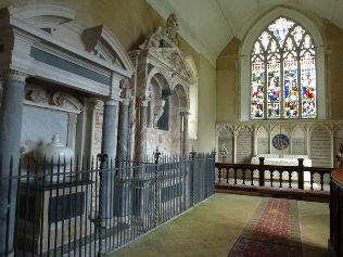Tombs and the altar in Paston Church. 