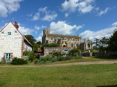 A distant shot of St Margaret's Church. 