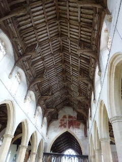 The timber roof of Cawston Church.