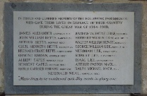 War memorial in Paston Church.