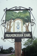 Framingham Earl village sign.