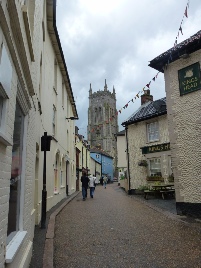 A lane leading to the church in Cromer.