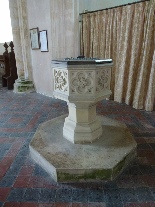 The font in St Andrew's Church