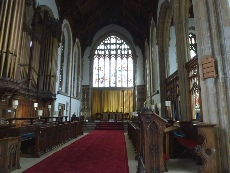 The main aisle in Cromer Church. 