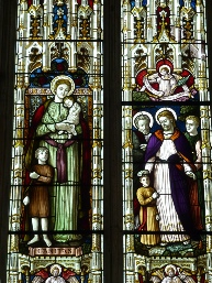 Stained glass window in Tasburgh Church.