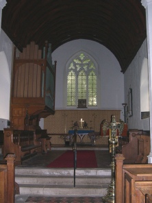 The altar at St Andrew, Wickhampton.