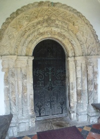 The doorway of Chedgrave Church. 