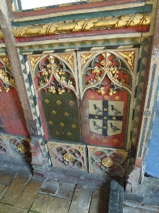 Painted screen in Tivetshall St Margaret.