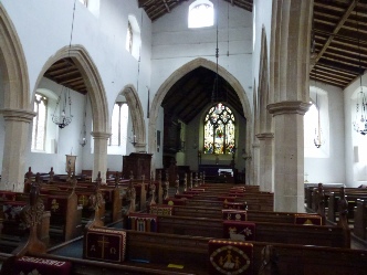 The aisle in Brancaster Church.