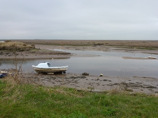 Small boat at Overy Staithe.