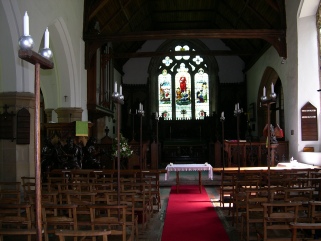 The interior of Arminghall Church. 