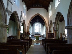 The aisle in St Andrew's Church. 
