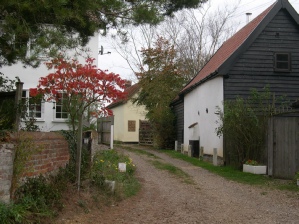 A barn and lane in Kenninghall.