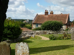 View from St Margaret's Church including Wiveton Church.