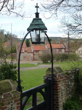Gateway to churchyard in Warham