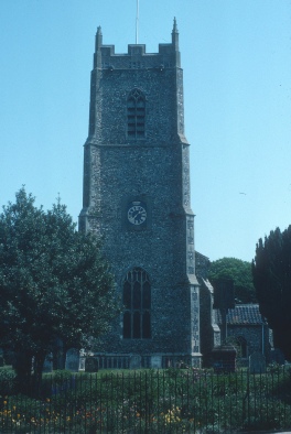 The bell tower of St Nicholas in East Dereham. 